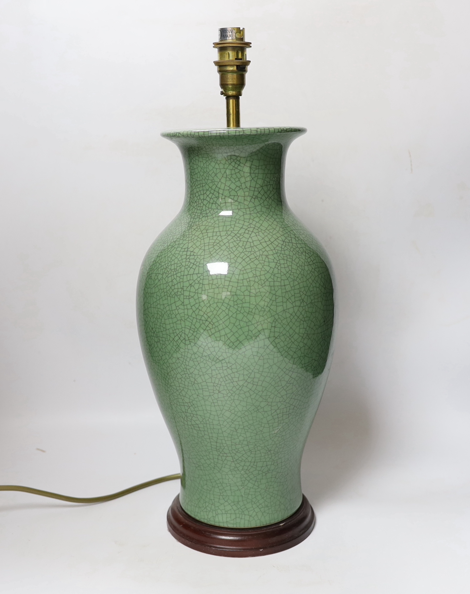 A Chinese crackleglaze table lamp